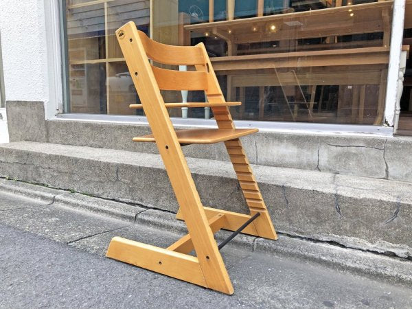 ストッケ STOKKE トリップトラップ TRIPP TRAPP ベビーチェア 新型 木製ガード付き 革ベルト ナチュラル 北欧 ノルウェー A ■