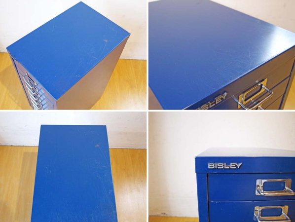 ビスレー BISLEY BASICシリーズ BA29/10 A4 スチールキャビネット ブルー 10段 デスク袖 イギリス ★
