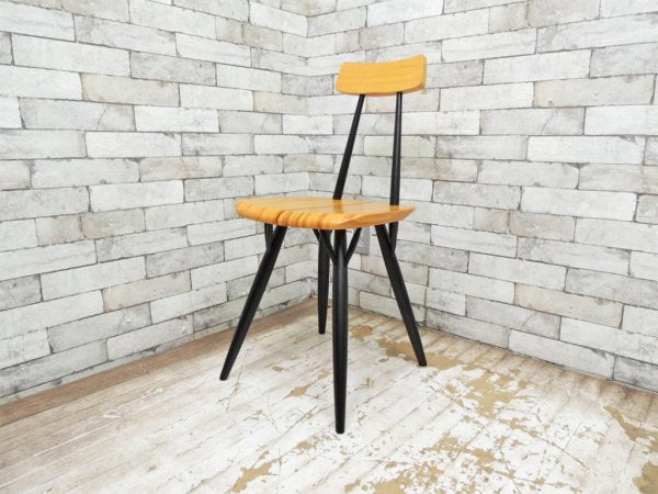 アルテック Artek ピルッカ チェア pirkka chair ハニー × ブラック パイン材 バーチ材 イルマリ・タピオヴァーラ SCOPE別注 証明書・説明書付 美品 ●