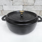 ストウブ Staub ピコ ココット ラウンド 両手鍋 ホーロー鍋 ブラック 26cm 箱付き ●