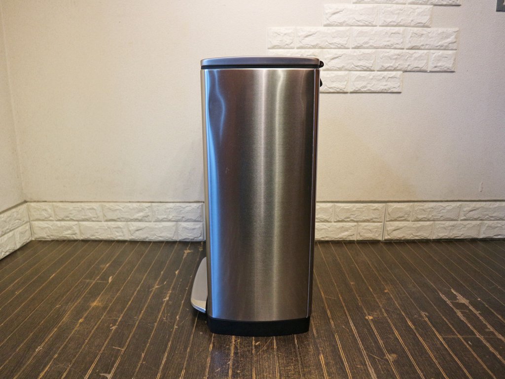 シンプルヒューマン simplehuman レクタンギュラーカン 2コンパートメント ポケット付 ステンレス 46L ゴミ箱 ダストボックス ◎