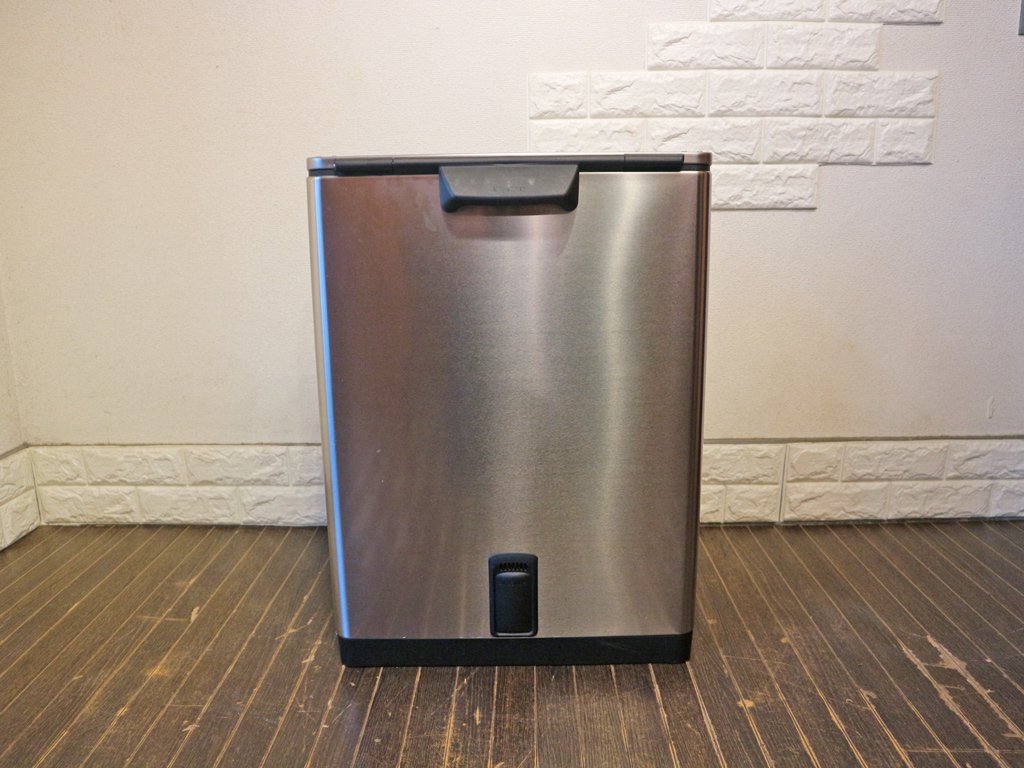 シンプルヒューマン simplehuman レクタンギュラーカン 2コンパートメント ポケット付 ステンレス 46L ゴミ箱 ダストボックス ◎