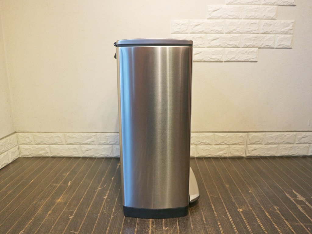 シンプルヒューマン simplehuman レクタンギュラーカン 2コンパートメント ポケット付 ステンレス 46L ゴミ箱 ダストボックス ◎