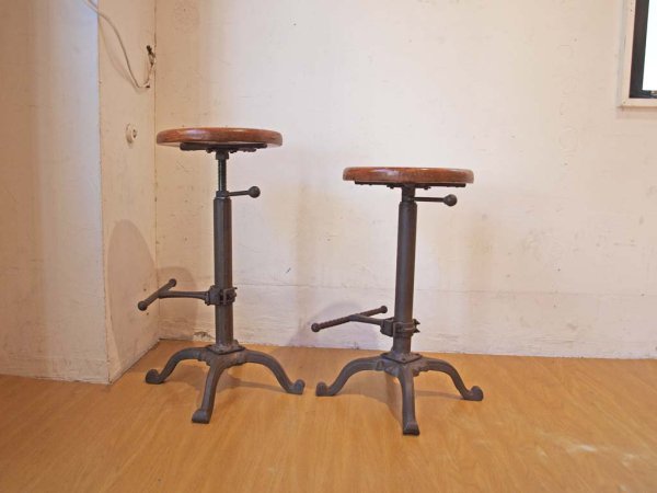 ダルトン バースツール BAR STOOL アンティークブラック Anteique Black アイアン 鋳鉄 リサイクルウッド C★