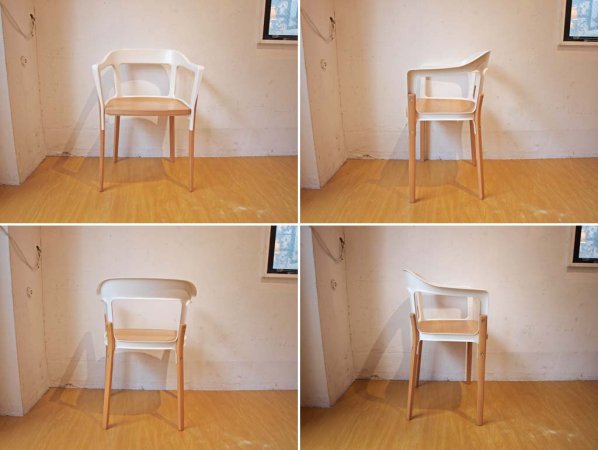 マジス Magis スティールウッドチェア Steelwood Chair ホワイト×ビーチ材 Ronan & Erwan Bouroullec ブルレック B 美品 ★