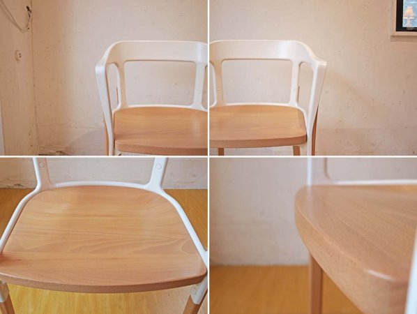 マジス Magis スティールウッドチェア Steelwood Chair ホワイト×ビーチ材 Ronan & Erwan Bouroullec ブルレック B 美品 ★