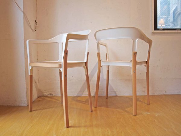 マジス Magis スティールウッドチェア Steelwood Chair ホワイト×ビーチ材 Ronan & Erwan Bouroullec ブルレック B 美品 ★