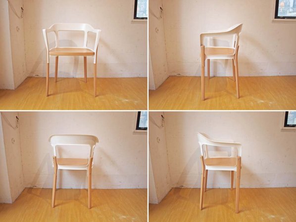 マジス Magis スティールウッドチェア Steelwood Chair ホワイト×ビーチ材 Ronan & Erwan Bouroullec ブルレック A 美品 ★