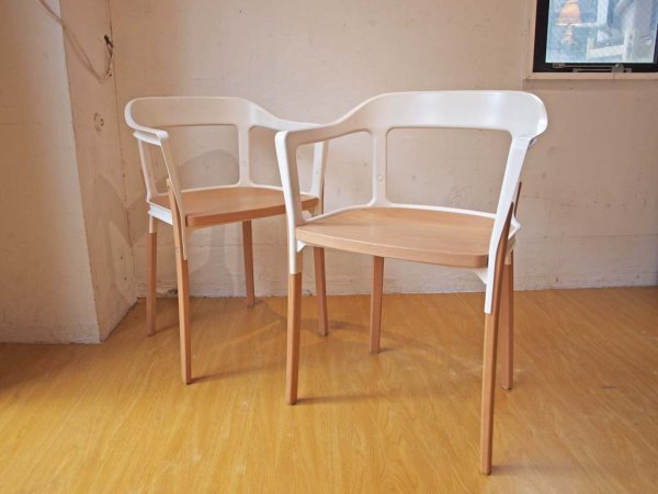 マジス Magis スティールウッドチェア Steelwood Chair ホワイト×ビーチ材 Ronan & Erwan Bouroullec ブルレック A 美品 ★