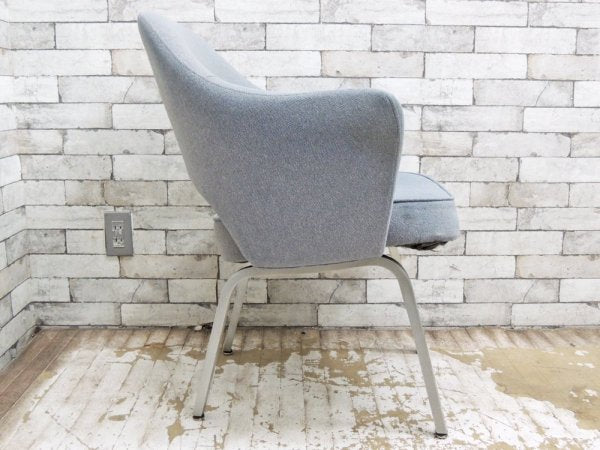 ノル Knoll 71 アームチェア アルミ脚 ブルーグレー ビンテージ エーロ・サーリネン ノール ●