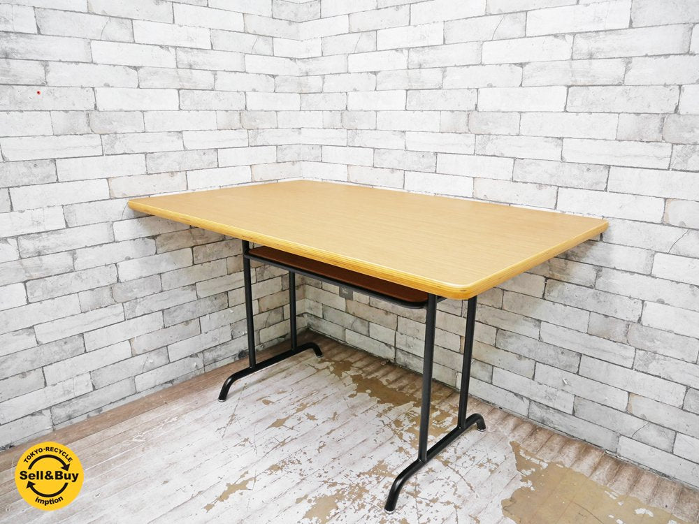 ウニコ unico ファニート FUNEAT ダイニングテーブル オーク材 鉄脚 W120cm レトロデザイン カフェスタイル ●