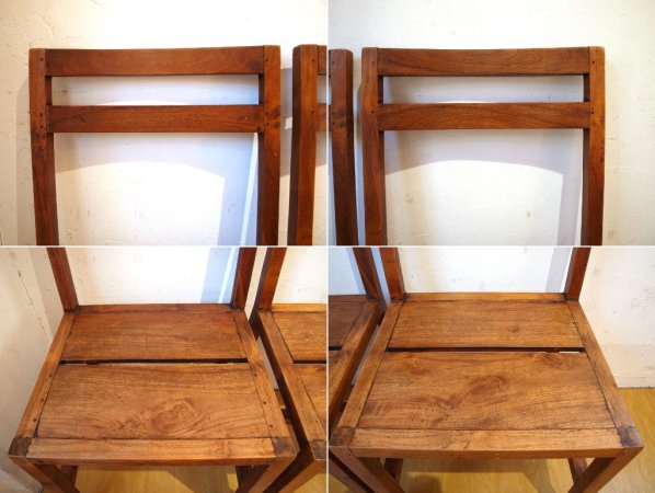 チーク無垢材 teak wood ダイニングチェア 2脚セット アジアンチーク カントリースタイル ★