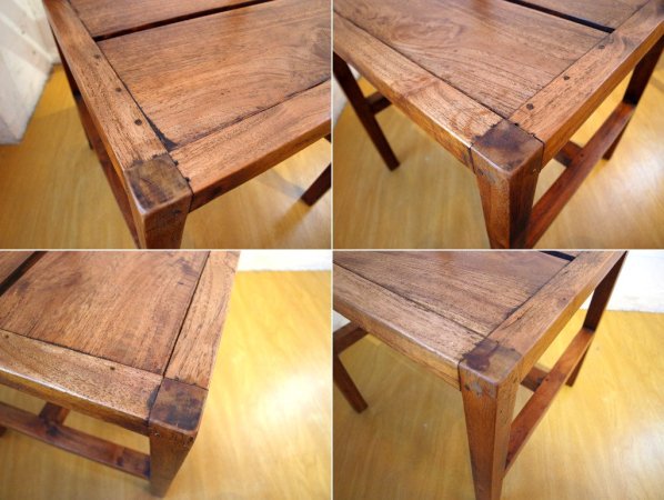 チーク無垢材 teak wood ダイニングチェア 2脚セット アジアンチーク カントリースタイル ★