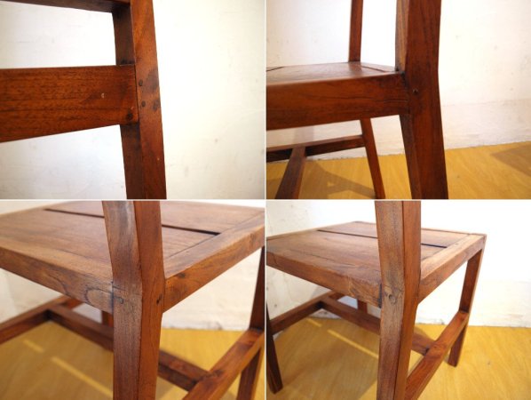 チーク無垢材 teak wood ダイニングチェア 2脚セット アジアンチーク カントリースタイル ★