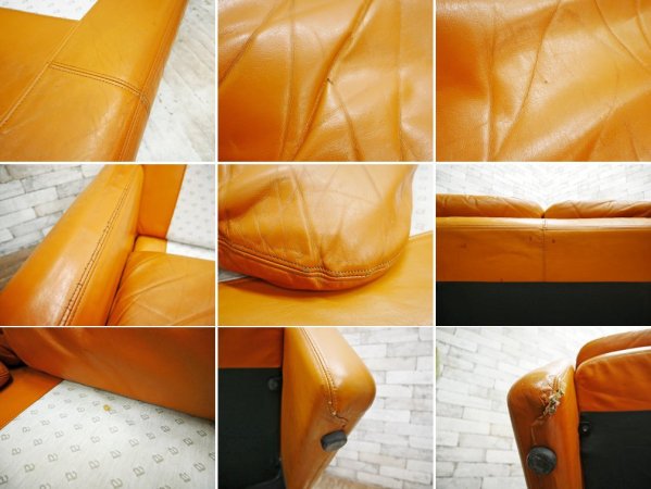 アルフレックス arflex 本革 3人掛け ソファ 高級 モダン家具 ●