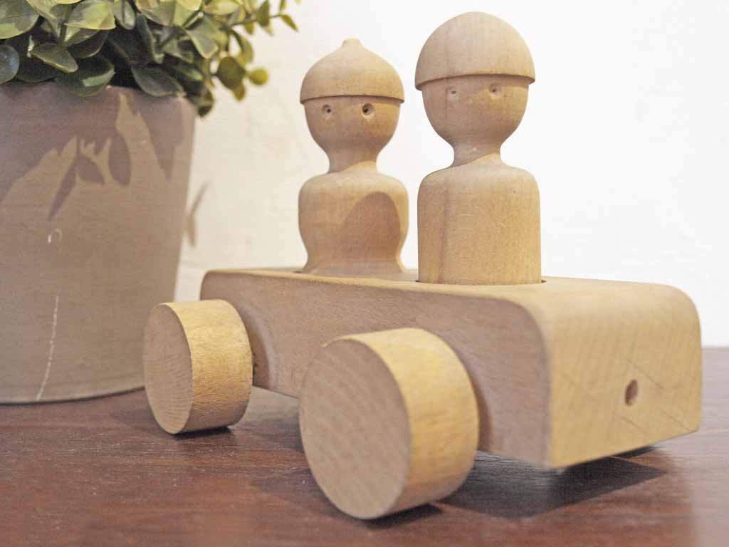 カイボイスン Kay Bojesen トイカー toy car 2人乗り 車 木製オブジェ デンマーク ヴィンテージ ★