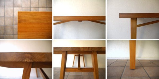 イデー IDEE ボスケ ダイニングテーブル BOSQUET DINING TABLE 1600 チーク無垢材 天然ワックス仕上げ 定価￥172,800- 使用浅 状態良好 ワークテーブル デスク ◇