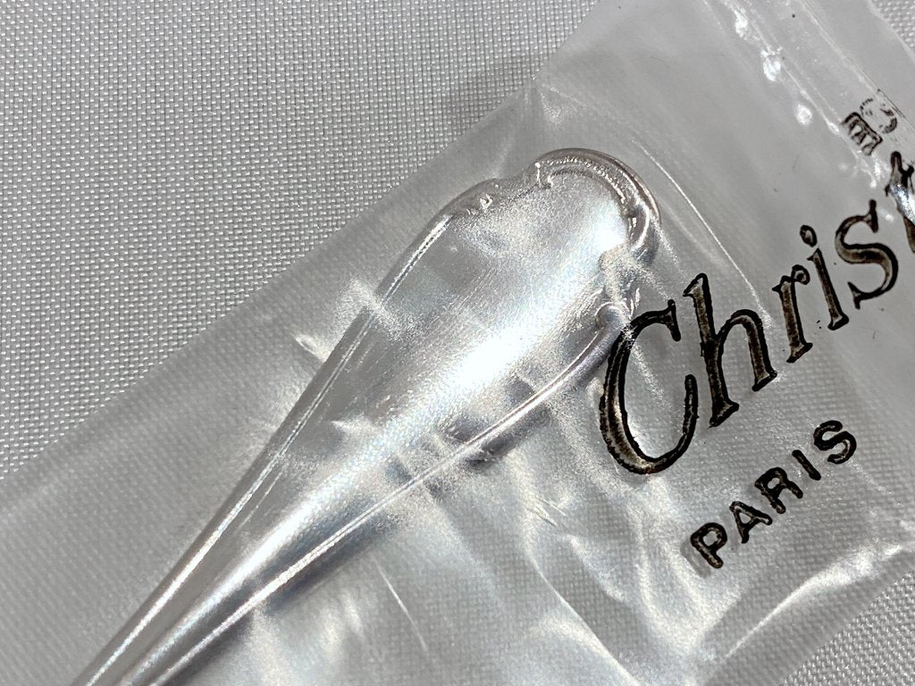 クリストフル Christofle ポンパドール Pompadour カトラリー デミタススプーン 10cm 6本セット フランス 銀食器 未開封 箱付 廃盤 B ■