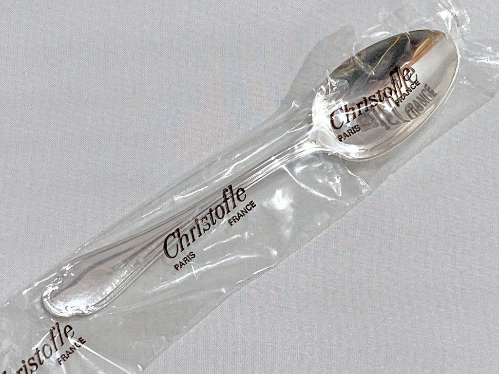 クリストフル Christofle ポンパドール Pompadour カトラリー コーヒースプーン 13.5cm 6本セット フランス 銀食器 未開封 箱付き 廃盤 D ■