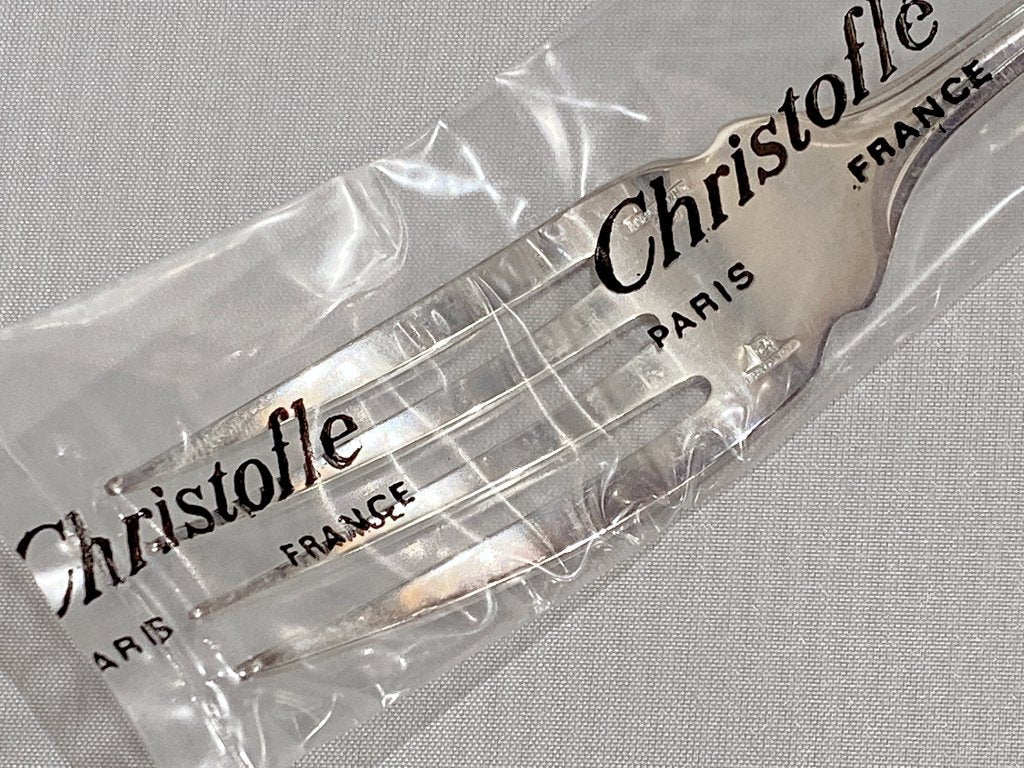 クリストフル Christofle ポンパドール Pompadour カトラリー フォーク 18cm 6本セット フランス 銀食器 箱付 廃盤 E ■