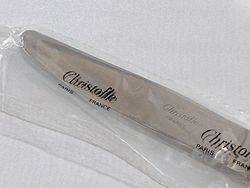 クリストフル Christofle ポンパドール Pompadour カトラリー サイドナイフ 20cm 6本セット フランス 銀食器 廃盤 未開封 ■