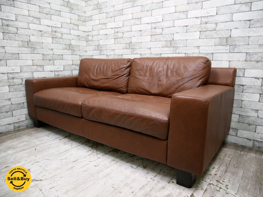 イデー IDEE セリュー ソファ SERIEUX SOFA 1900 ライトショコラ Light chocolate 3Pソファ 3人掛け 本革 定価 \231,000 ●