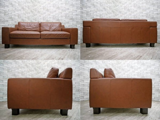 イデー IDEE セリュー ソファ SERIEUX SOFA 1900 ライトショコラ Light chocolate 3Pソファ 3人掛け 本革 定価 \231,000 ●