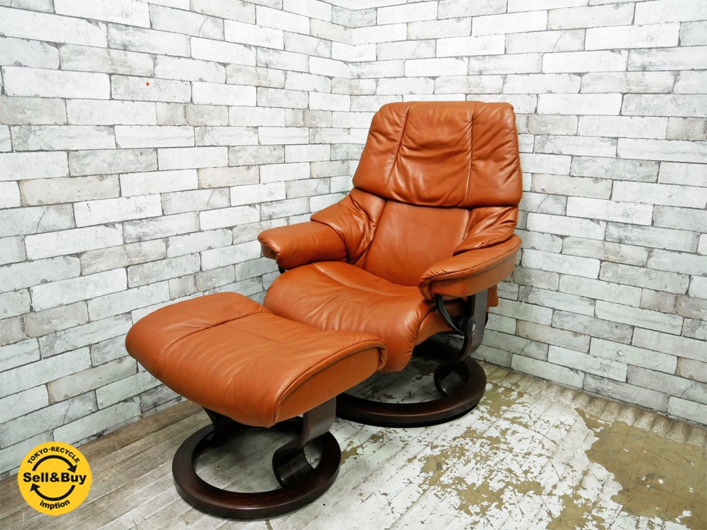 エコーネス EKORNES タンパ TAMPA ストレスレスチェア リクライニングチェア + オットマン 北欧家具 ノルウェー ●