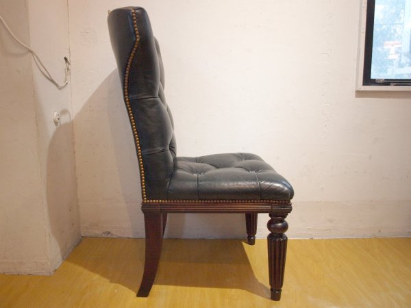 ラルフ ローレン ホーム RALPH LAUREN HOME テルフォードダイニングチェア Telford dining chair ハイバック タフテッドレザー スタッズ 希少 アメリカ ★