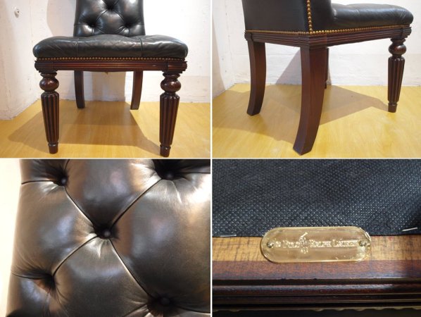 ラルフ ローレン ホーム RALPH LAUREN HOME テルフォードダイニングチェア Telford dining chair ハイバック タフテッドレザー スタッズ 希少 アメリカ ★