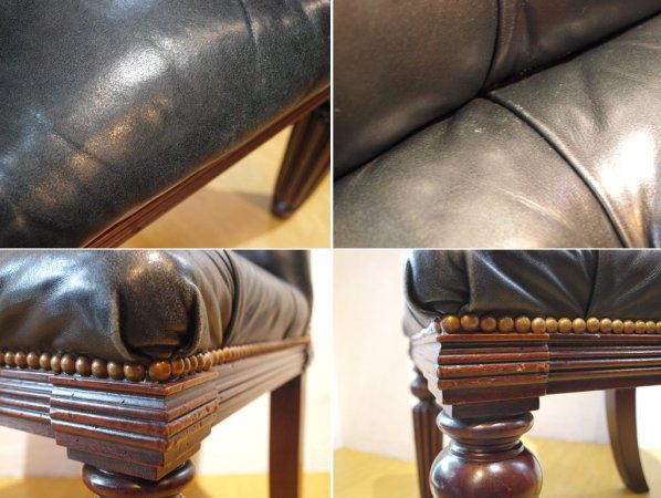 ラルフ ローレン ホーム RALPH LAUREN HOME テルフォードダイニングチェア Telford dining chair ハイバック タフテッドレザー スタッズ 希少 アメリカ ★