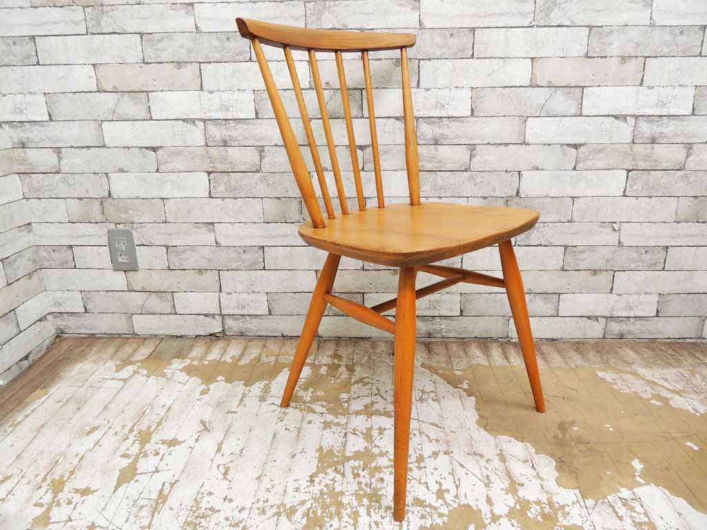 アーコール Ercol ビンテージ ボウバックチェア エルム材 UKビンテージ B ●