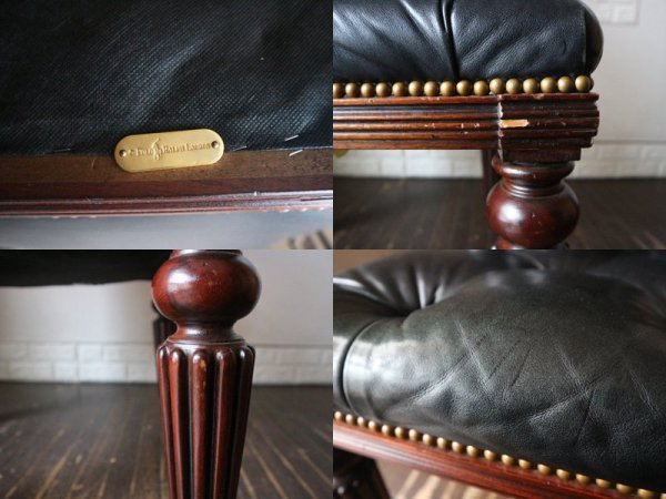 ラルフローレン ホーム RALPH LAUREN HOME ヘンレドン ダイニングチェア Telford dining chair ハイバック タフテッドレザー スタッズ 希少 アメリカ ◎