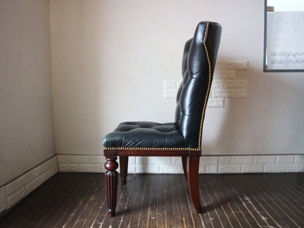 ラルフローレン ホーム RALPH LAUREN HOME ヘンレドン ダイニングチェア Telford dining chair ハイバック タフテッドレザー スタッズ 希少 アメリカ ◎
