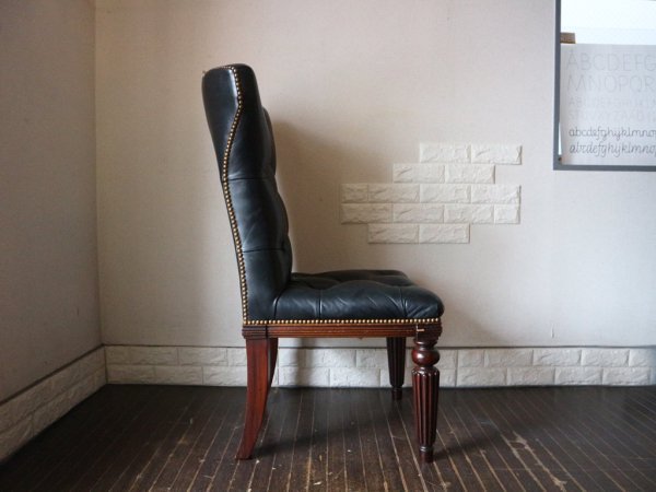 ラルフローレン ホーム RALPH LAUREN HOME ヘンレドン ダイニングチェア Telford dining chair ハイバック タフテッドレザー スタッズ 希少 アメリカ ◎