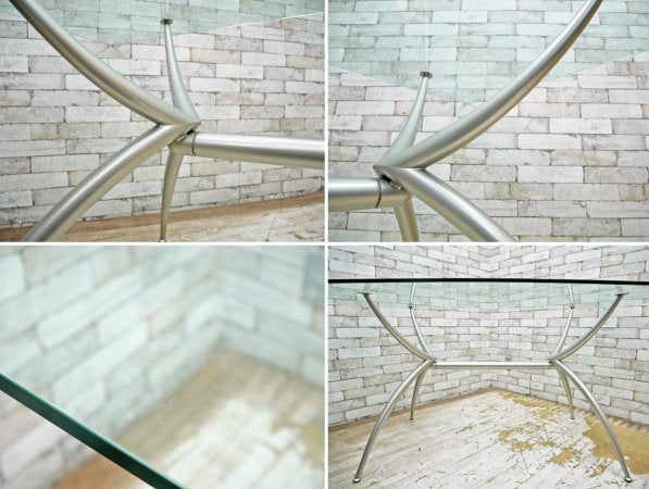 カリガリス Calligaris ガラストップ ダイニングテーブル 160cm 希少モデル イタリア ●