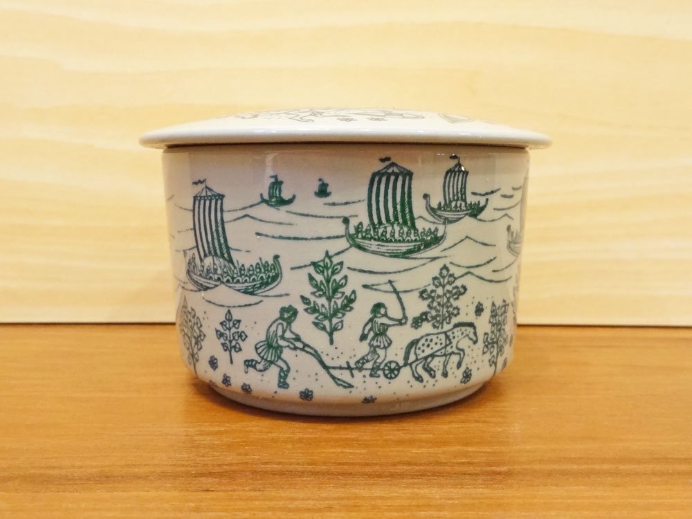 ニモール NYMOLLE デンマーク ART FAIENCE キャニスター ポット トリンケット 小物入れ 蓋付き Paul Hoyrup Jorgensen デザイン 北欧食器 ◇