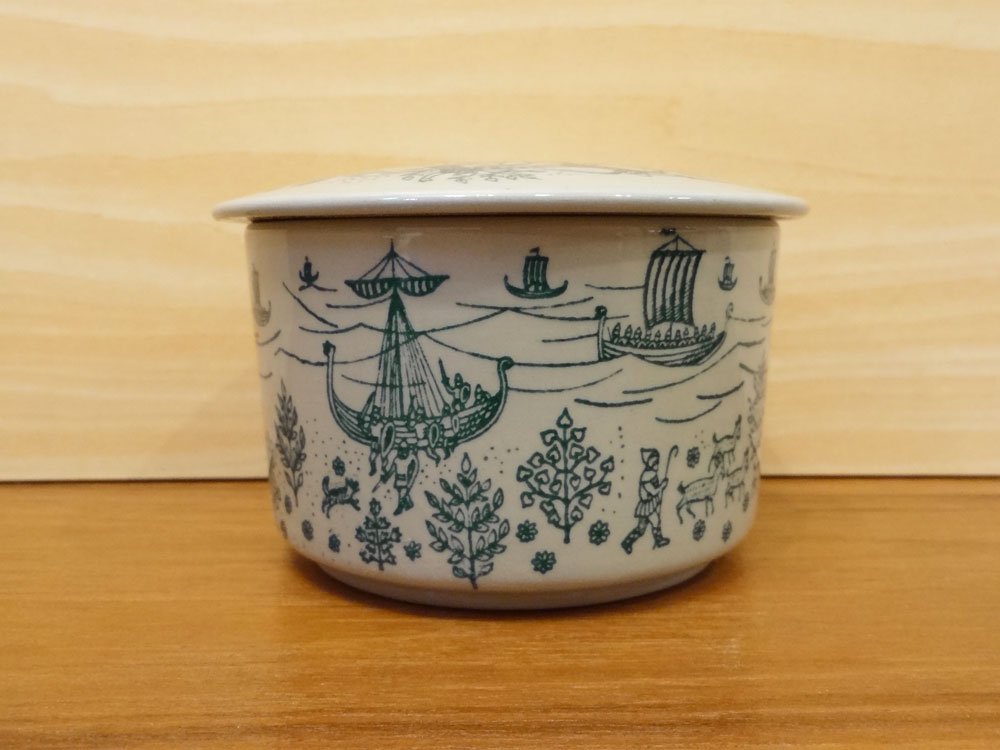 ニモール NYMOLLE デンマーク ART FAIENCE キャニスター ポット トリンケット 小物入れ 蓋付き Paul Hoyrup Jorgensen デザイン 北欧食器 ◇