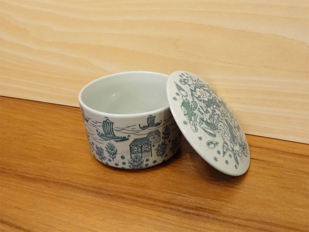 ニモール NYMOLLE デンマーク ART FAIENCE キャニスター ポット トリンケット 小物入れ 蓋付き Paul Hoyrup Jorgensen デザイン 北欧食器 ◇