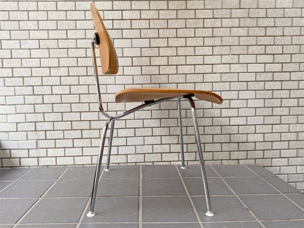 ハーマンミラー Herman Miller プライウッドダイニングチェア DCM ウォールナット メタルレッグ 2003年製 イームズ ミッドセンチュリー■