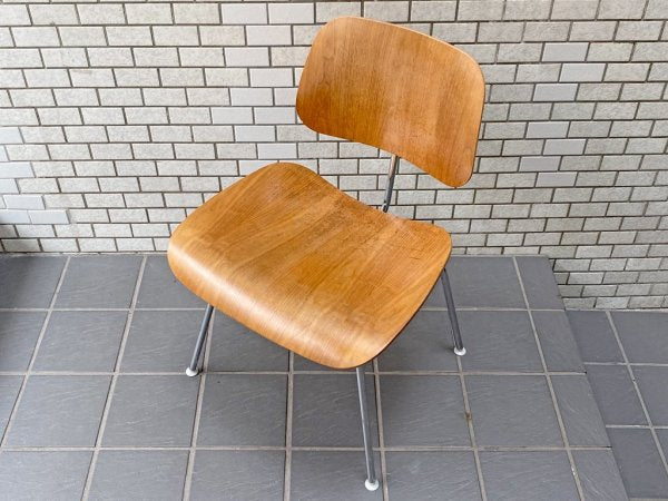 ハーマンミラー Herman Miller プライウッドダイニングチェア DCM ウォールナット メタルレッグ 2003年製 イームズ ミッドセンチュリー■