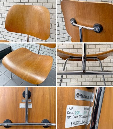 ハーマンミラー Herman Miller プライウッドダイニングチェア DCM ウォールナット メタルレッグ 2003年製 イームズ ミッドセンチュリー■