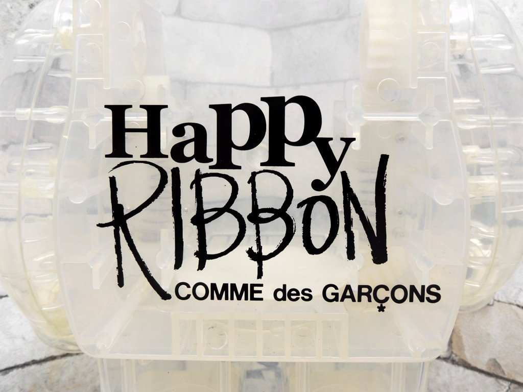 メディコムトイ MEDICOM TOY × コムデギャルソン COMMEdesGARCONS ベアブリック BE@RBRICK 1000% クリア Happy Ribbon 希少 現状品 A ●