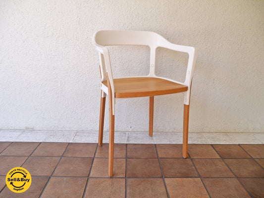 マジス Magis スティールウッドチェア Steelwood Chair スチールホワイト×ビーチ材 ロナン＆エルワン・ブルレック B 美品 定価￥71,500- ◇