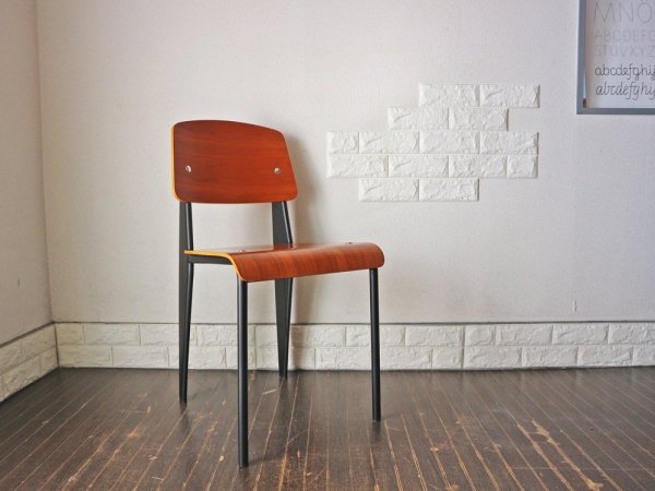 ジャン プルーヴェ スタンダードチェア Standardchair リプロダクト オーク × ブラック ◎