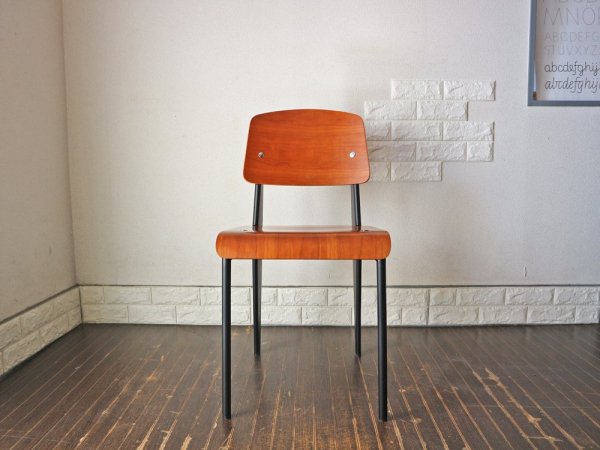 ジャン プルーヴェ スタンダードチェア Standardchair リプロダクト オーク × ブラック ◎