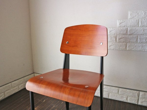 ジャン プルーヴェ スタンダードチェア Standardchair リプロダクト オーク × ブラック ◎