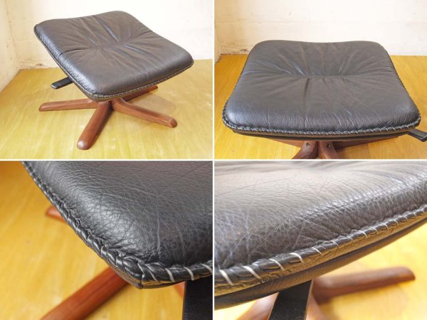 ベルグ ファニチャー BERG Furniture C90 クラシック オットマン チーク無垢材ベース フットスツール Foot stool フリー角度調整付 デンマーク 極美品 定価20万 ★