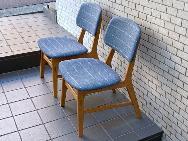 カロレ Calore キキ kiki ダイニングチェア タータンチェック柄 ナラ材 北欧スタイル 2脚セット ■
