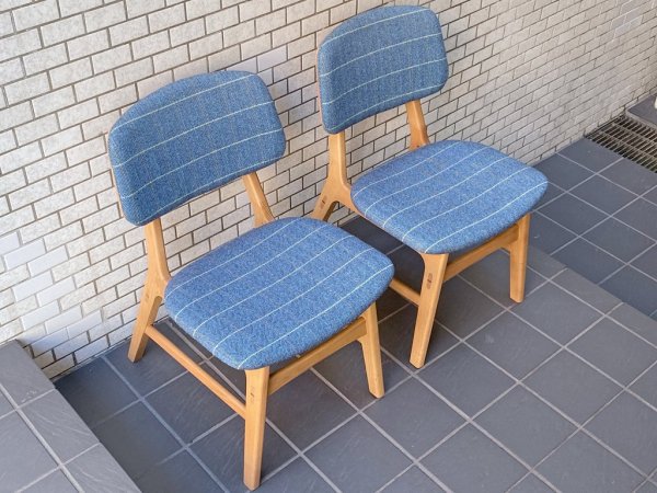 カロレ Calore キキ kiki ダイニングチェア タータンチェック柄 ナラ材 北欧スタイル 2脚セット ■